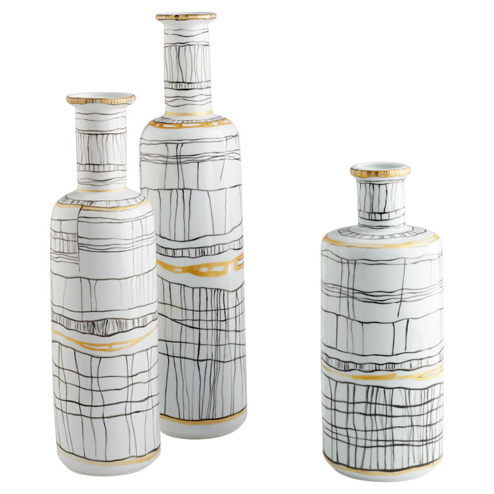 Large Lindus Vase in Black & White by Cyan Design