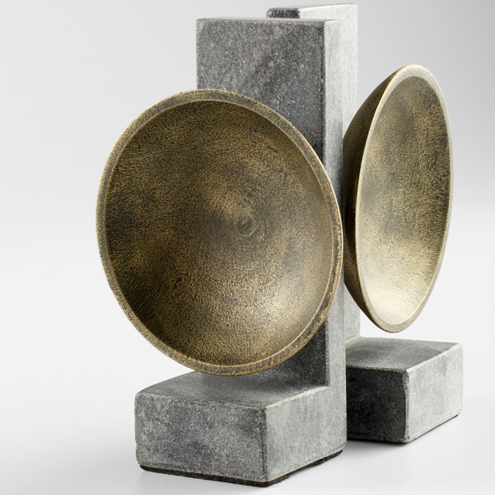 Taal Bookends in Black & Brass by Cyan Design