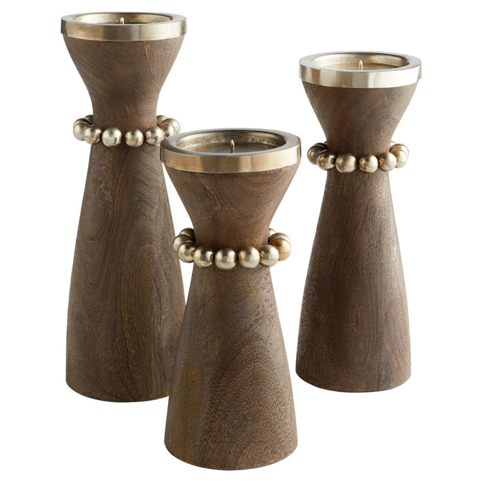  Large Parvati Candleholder in Grey by Cyan Design