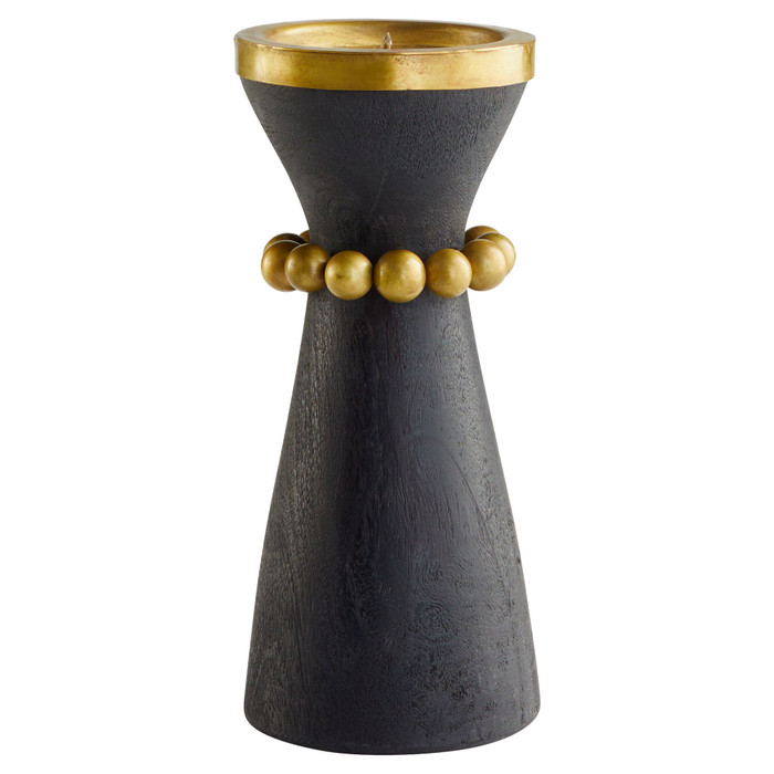 Small Parvati Candleholder in Black by Cyan Design
