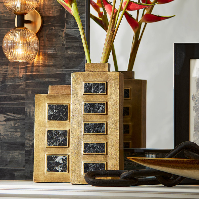 Small Malkata Vase Designed by J Kent Martin in Brass by Cyan Design