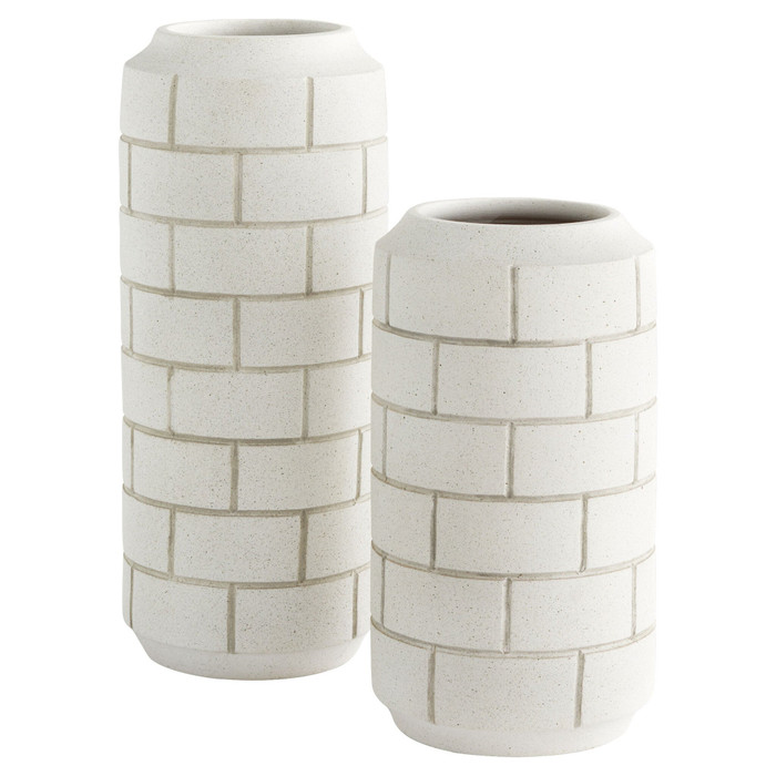 Large Mason Vase Designed by J Kent Martin in Off-White Speckled by Cyan Design