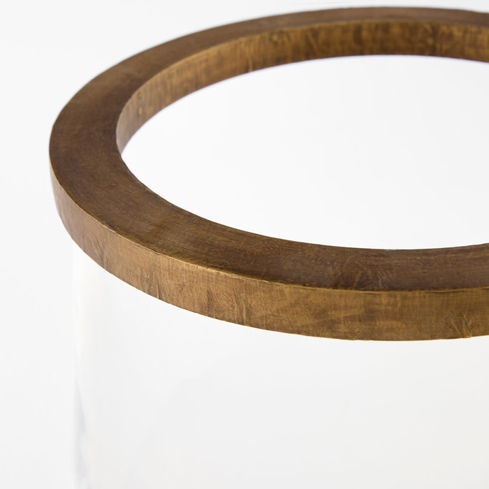 Reed Tabletop Hurricane in Dark Brushed Mango by Cyan Design