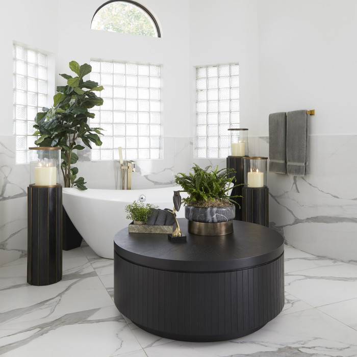 Reed Tabletop Hurricane in Dark Brushed Mango by Cyan Design