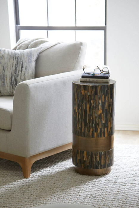 Cairo Side Table Designed by J Kent Martin in Faux Horn by Cyan Design
