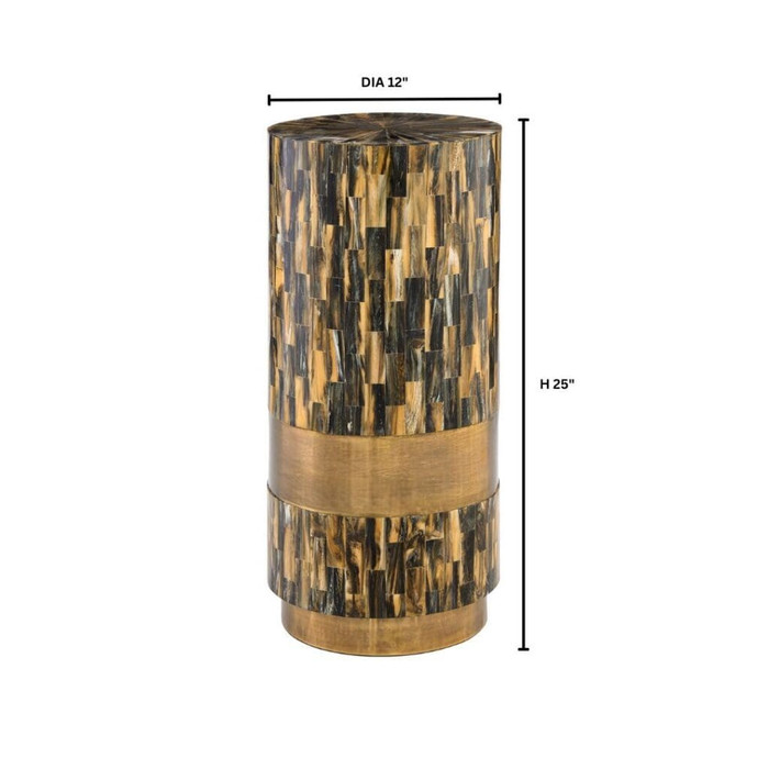 Cairo Side Table Designed by J Kent Martin in Faux Horn by Cyan Design