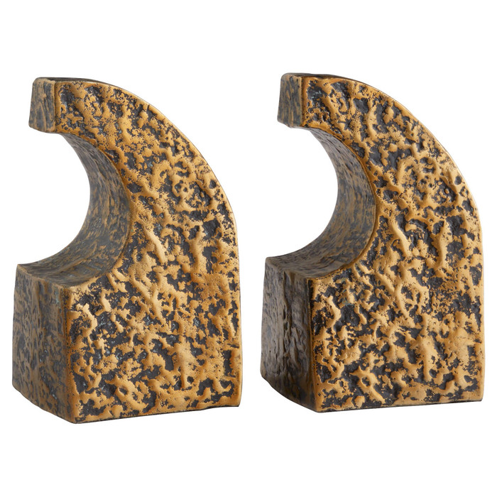 Apostrophe Bookends in Antique Brass by Cyan Design