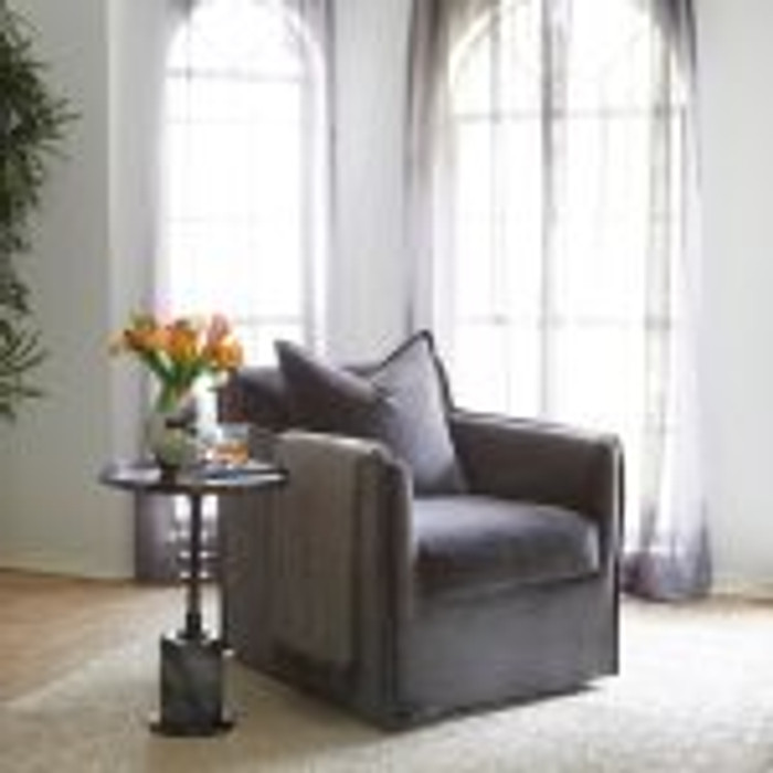 Jetson Accent Table Designed by J Kent Martin in Blackened Nickel by Cyan Design 