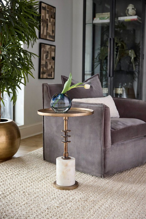Jetson Accent Table Designed by J Kent Martin in Antique Brass by Cyan Design