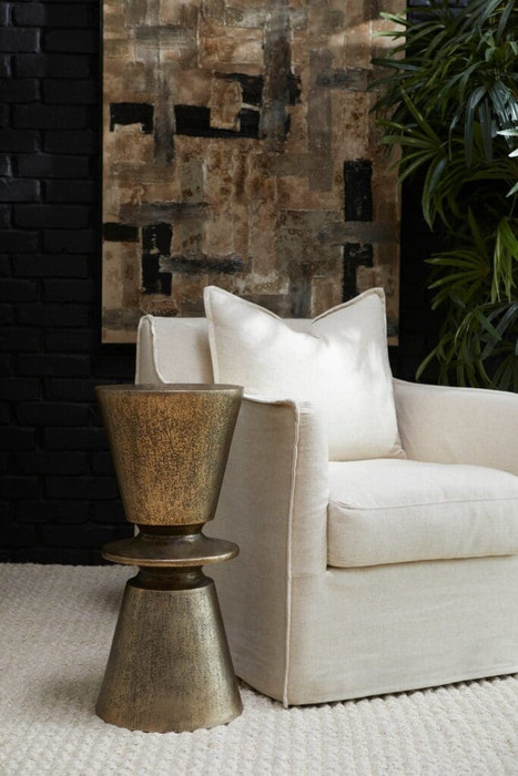 Clepsydra Accent Table in Antique Brass by Cyan Design