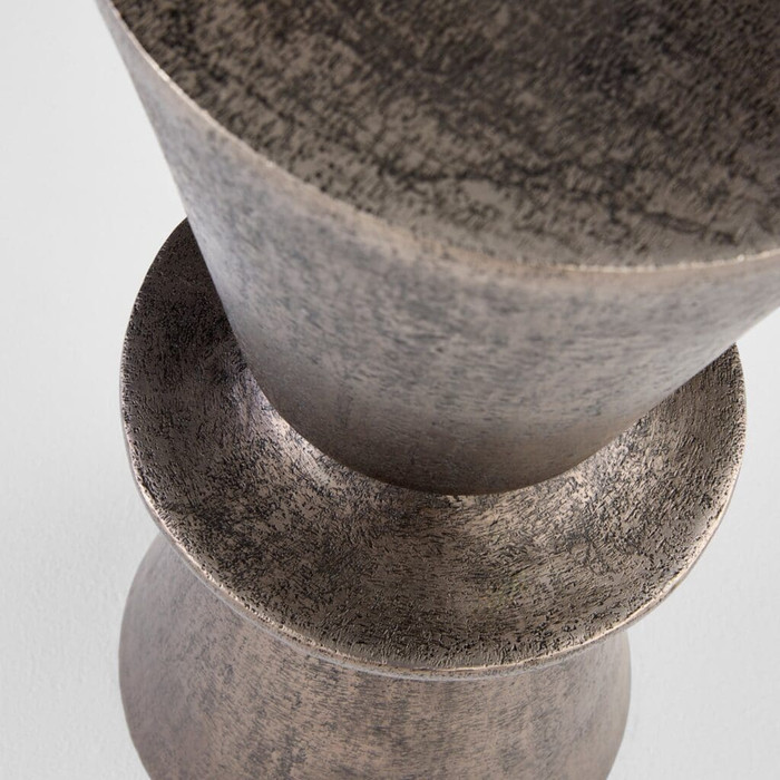 Clepsydra Accent Table in Antique Nickel by Cyan Design