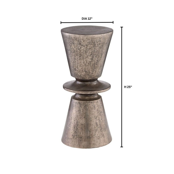 Clepsydra Accent Table in Antique Nickel by Cyan Design