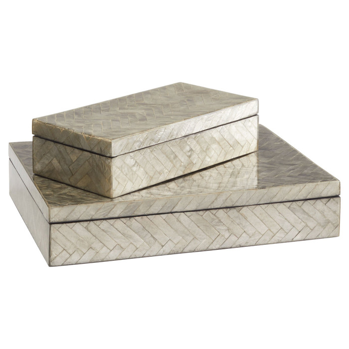 Large Triton Rectangle Box in Smoke by Cyan Design