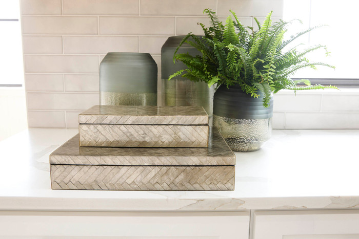 Large Triton Rectangle Box in Smoke by Cyan Design