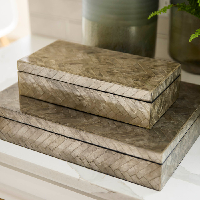 Large Triton Rectangle Box in Smoke by Cyan Design