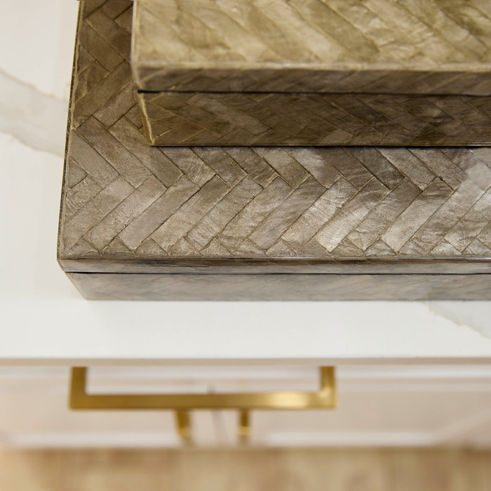 Large Triton Rectangle Box in Smoke by Cyan Design