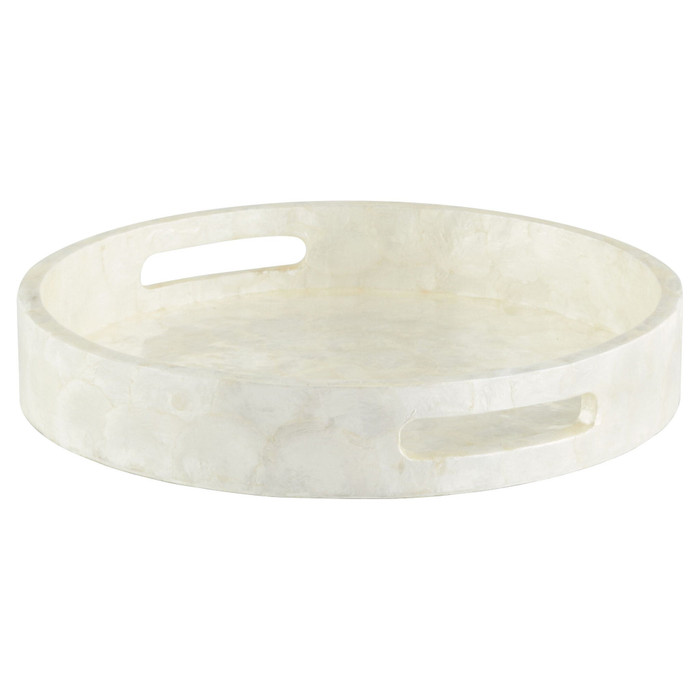 Small Triton Round Tray in Pearl by Cyan Design