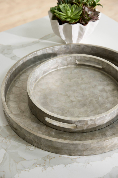 Triton Round Tray in Smoke Large