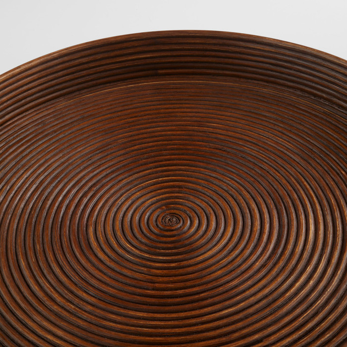 Small Papeete Round Tray in Brown by Cyan Design