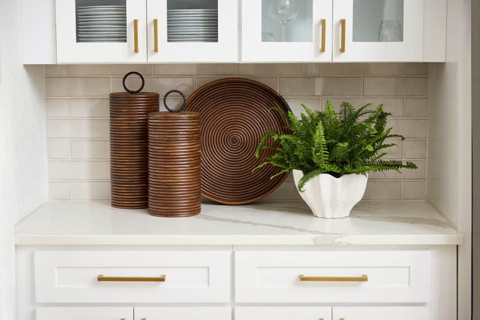 Small Papeete Canister in Brown by Cyan Design