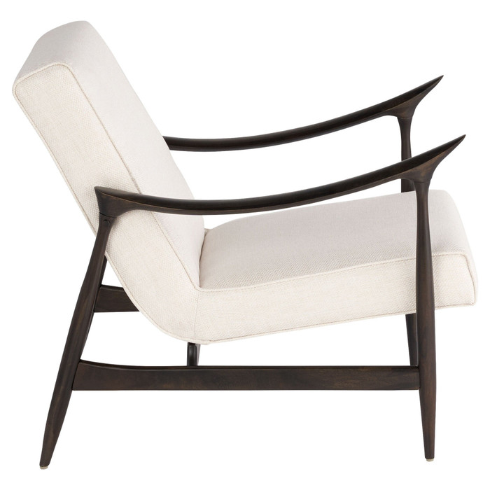 Oscar Arm Chair in Cream Basket Weave in Dark Brown