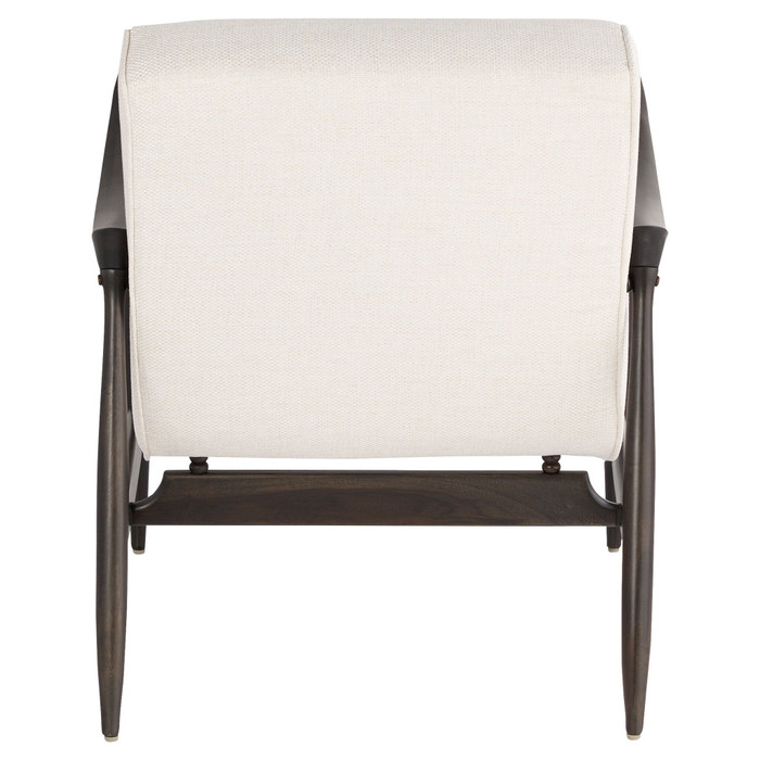 Oscar Arm Chair in Cream Basket Weave in Dark Brown