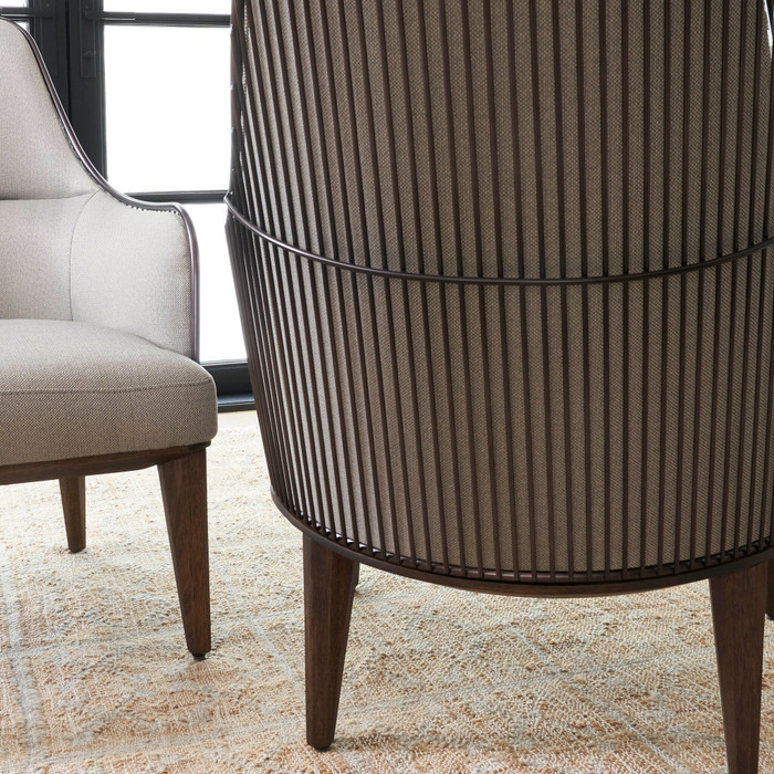 Ayla Chair in Taupe And Grey Basket Weave