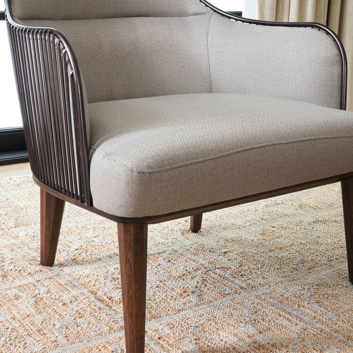 Ayla Chair in Taupe And Grey Basket Weave