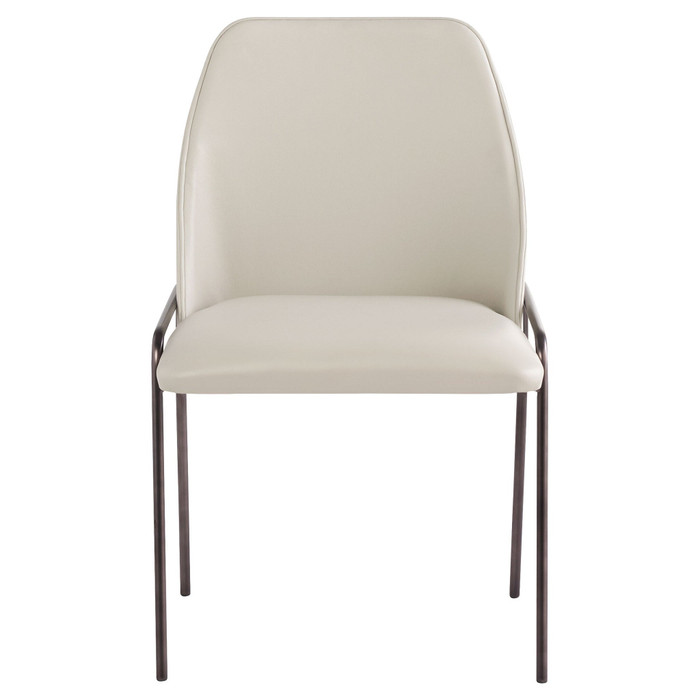 Suez Dining Chair in Taupe Leather 