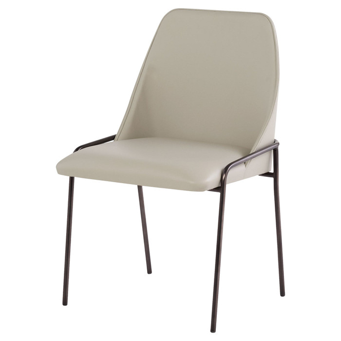 Suez Dining Chair in Taupe Leather 