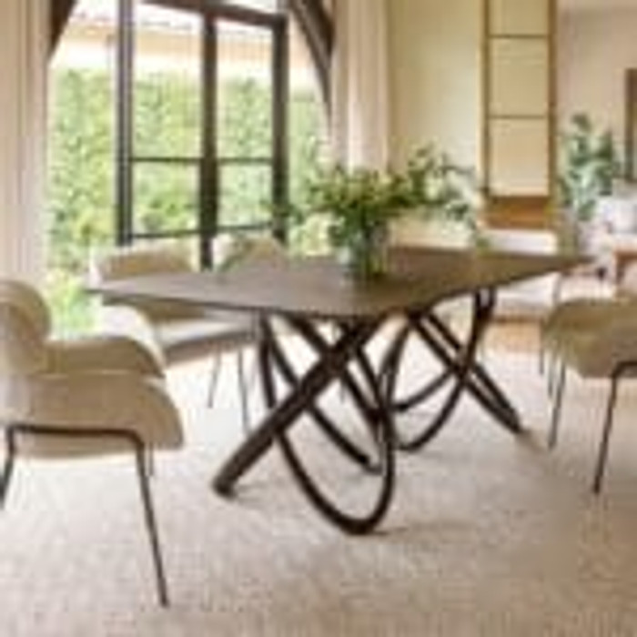 Elo Dining Table in Natural & Dark Brown by Cyan Design