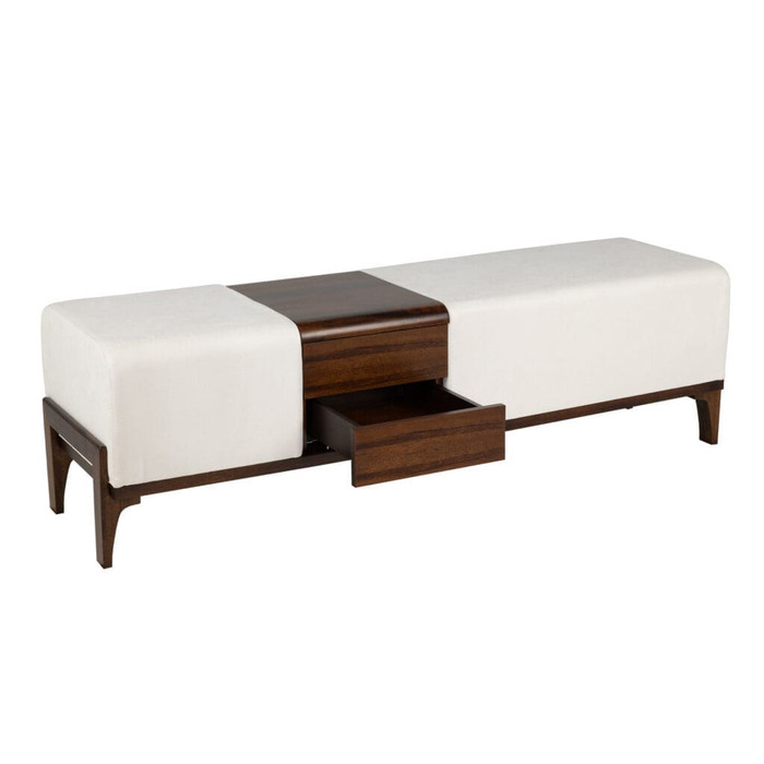 Noah Bench in Cream Chenille by Cyan Design