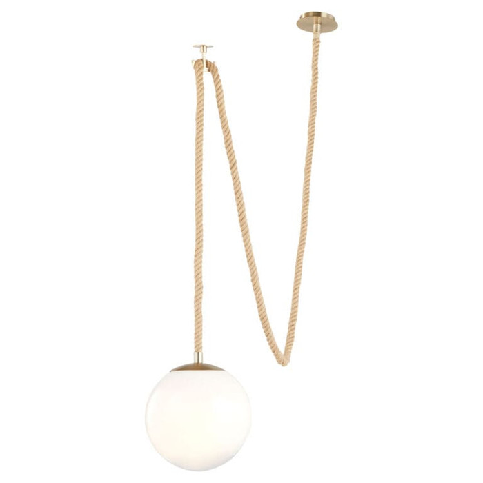 Rockport 1-Light Pendant in Aged Brass & Brown by Cyan Design
