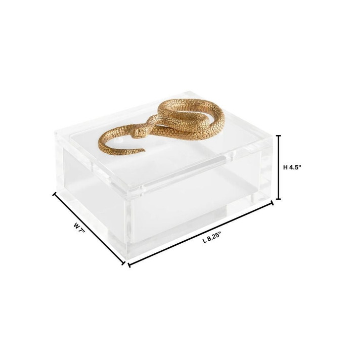 Snake Box Designed by Thom Filicia in Clear & Brass by Cyan Design