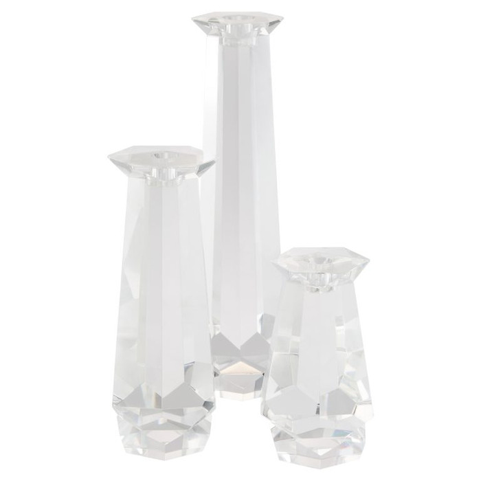 Short Faceted Candleholder Designed by Thom Filicia in Clear by Cyan Design