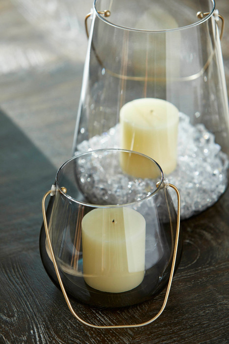 Tall Water Drop Hurricane Designed by Thom Filicia in Smoked by Cyan Design