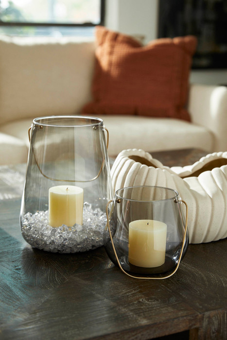 Tall Water Drop Hurricane Designed by Thom Filicia in Smoked by Cyan Design