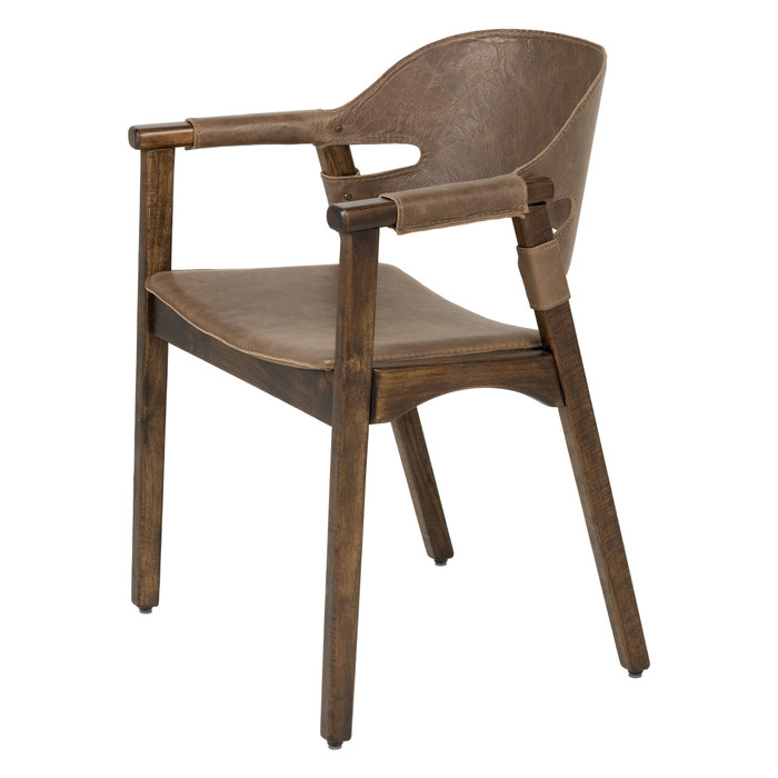 Boss Chair in Medium Brown Distressed Leather by Cyan Design