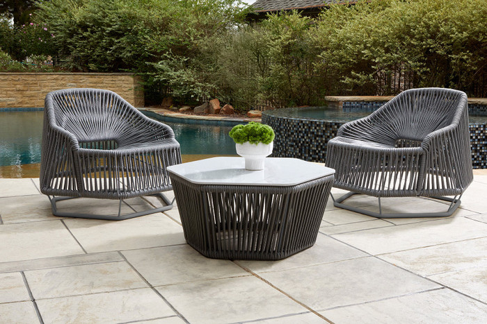 Hexagon Chair in Grey by Cyan Design