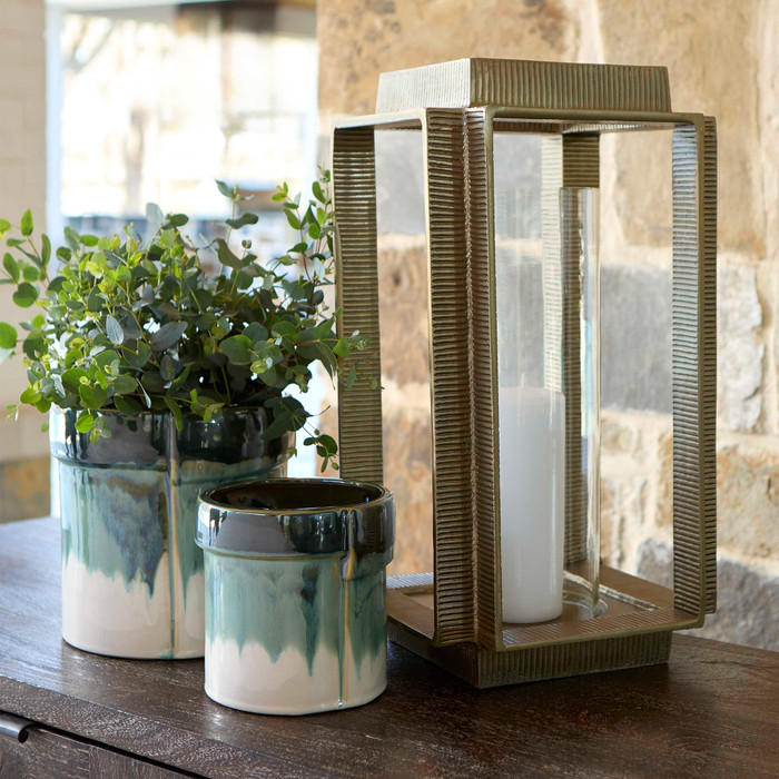 Small Graycliff Lantern Designed by J Kent Martin in Aged Brass by Cyan Design