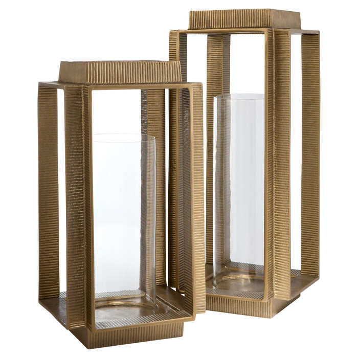 Small Graycliff Lantern Designed by J Kent Martin in Aged Brass by Cyan Design