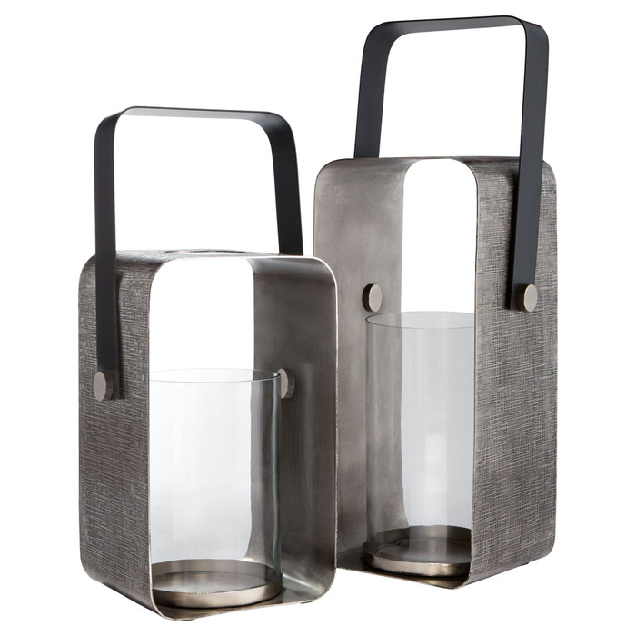 Small Samara Lantern Designed by J Kent Martin in Antique Nickel by Cyan Design