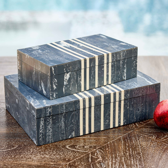 Small Lapis Box in Blue & White by Cyan Design