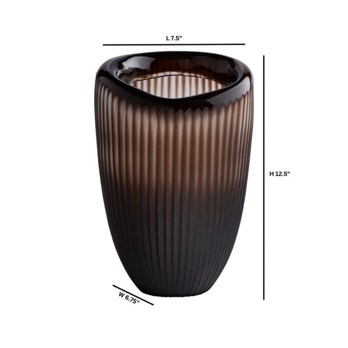 Medium Cacao Vase in Brown by Cyan Design