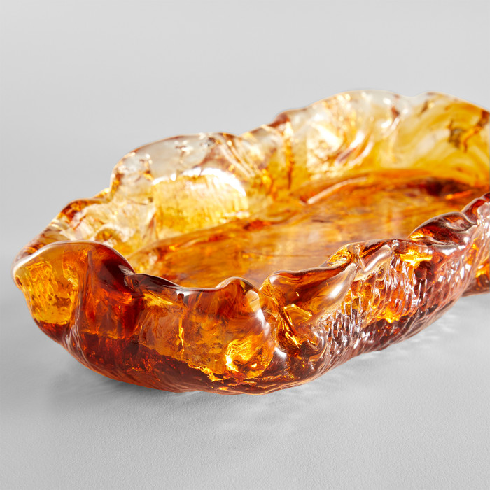 Large Molten Tray in Amber by Cyan Design