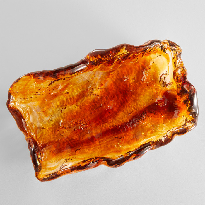 Small Molten Tray in Amber by Cyan Design