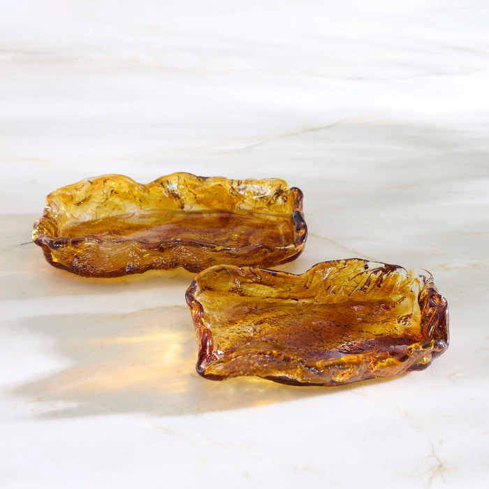 Small Molten Tray in Amber by Cyan Design