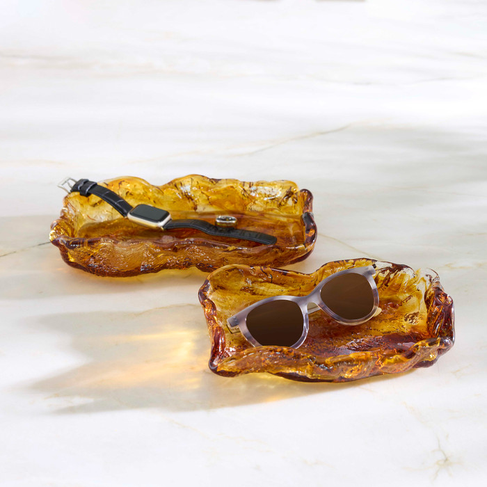Small Molten Tray in Amber by Cyan Design