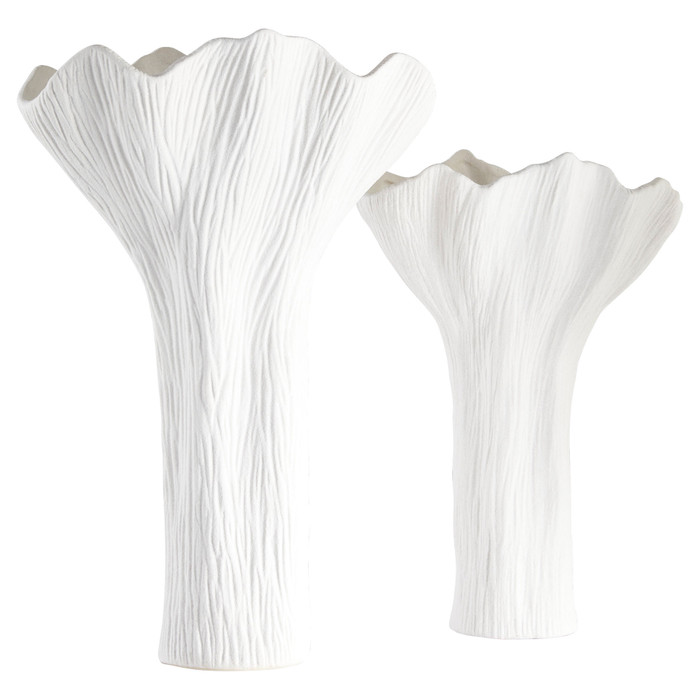 Small Tulip Vase in White by Cyan Design