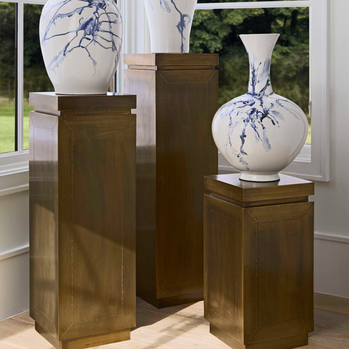 Large Anatolia Pedestal Designed by J Kent Martin in Antique Brass by Cyan Design